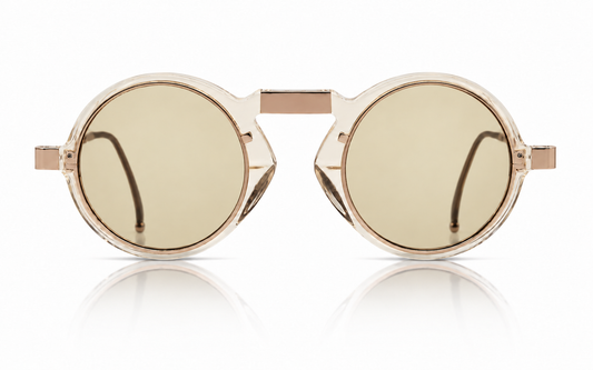 Mont Saint Michel clear champagne round sunglasses with light champagne lenses